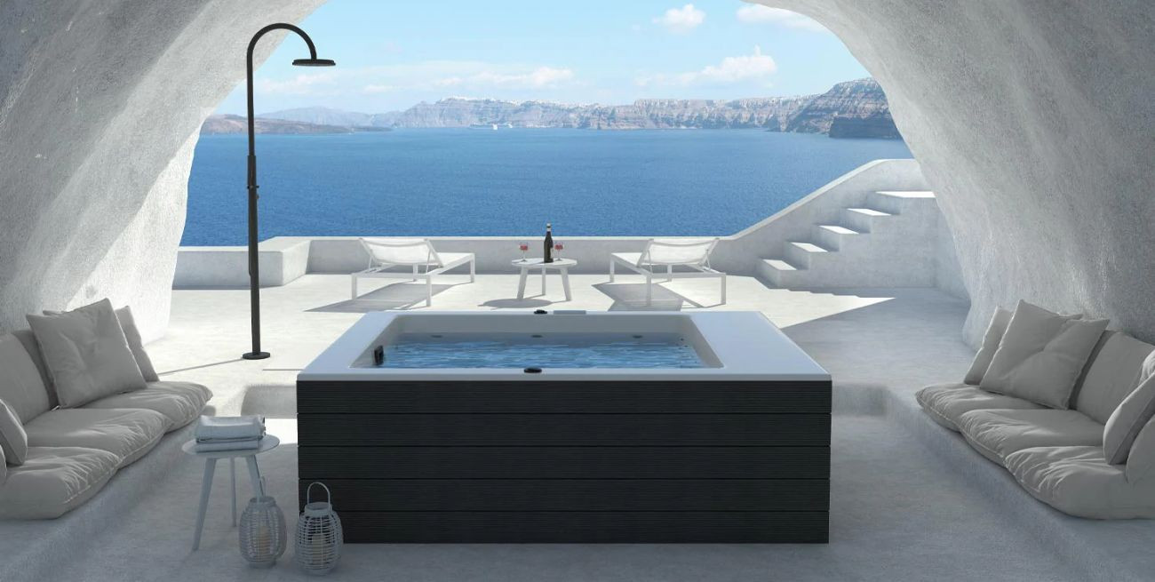Outdoor hot tub pool.