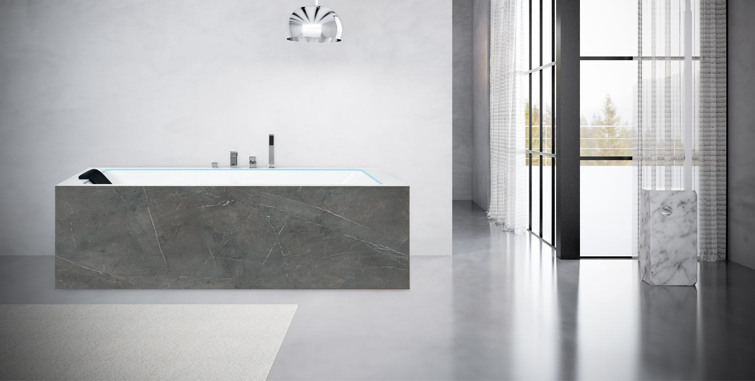 Vasca da bagno IDROMASSAGGIO con sistema Whirlpool 150x100 Made in Italy 120 lt VERSIONE SINISTRA SENZA RUBINETTERIA capacità 